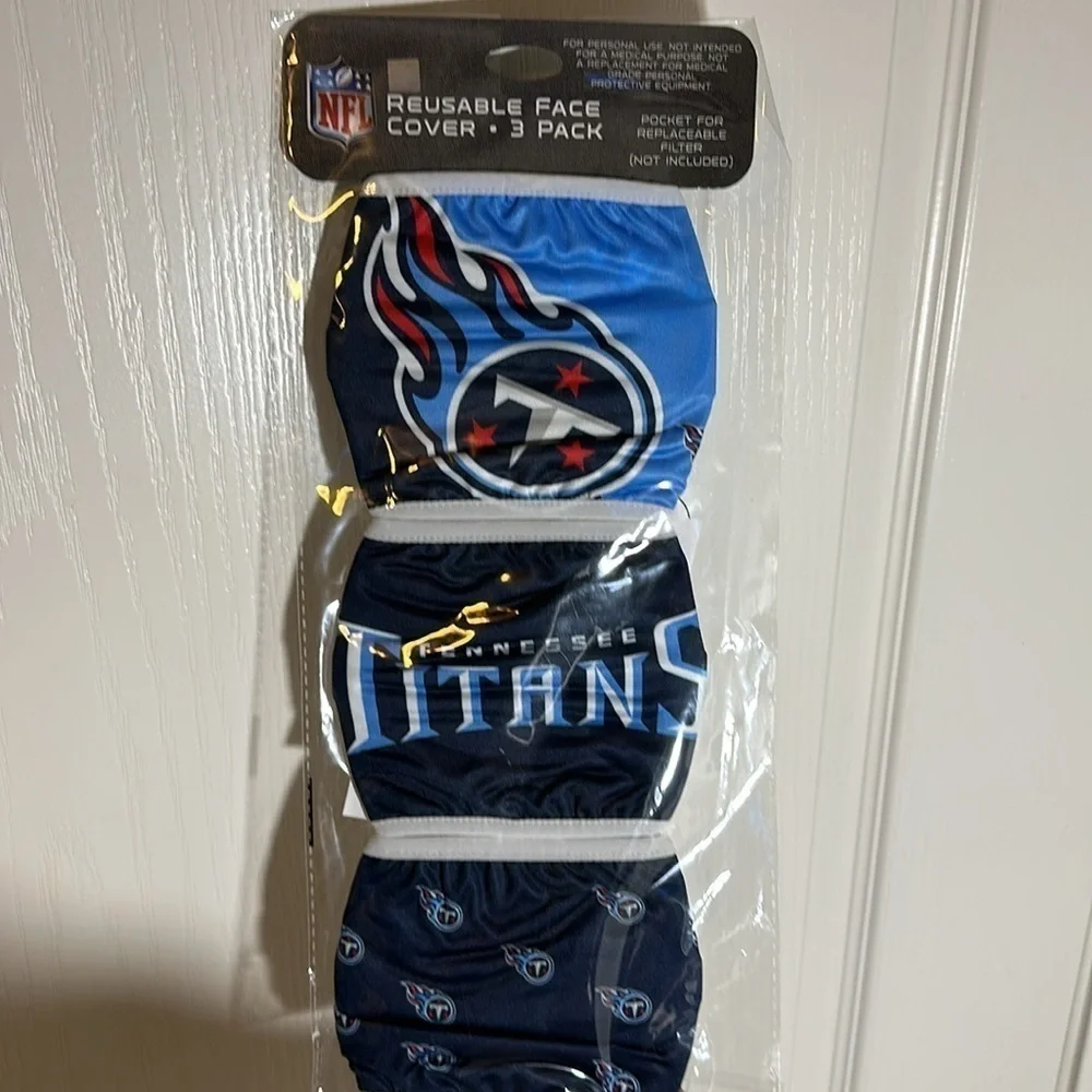 TENNESSEE Titans NFL Face Mask Covering 3-Pack Licensed NWT retail $24